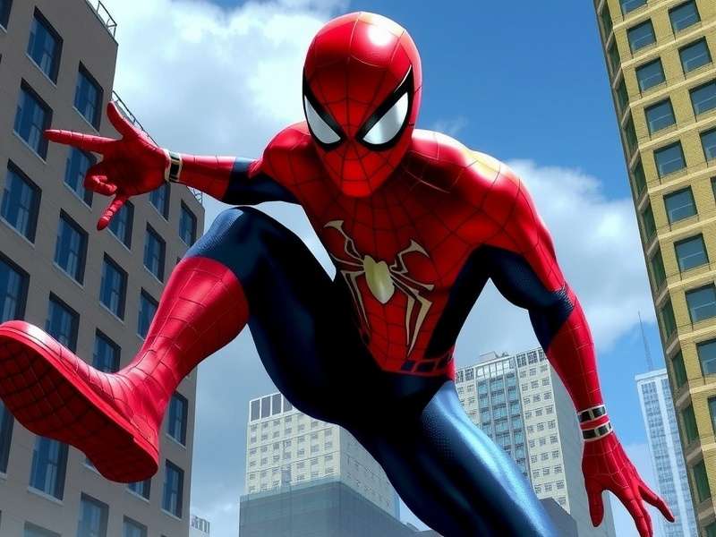 Spider-Man 3 PSP gameplay screenshot showing swinging mechanics