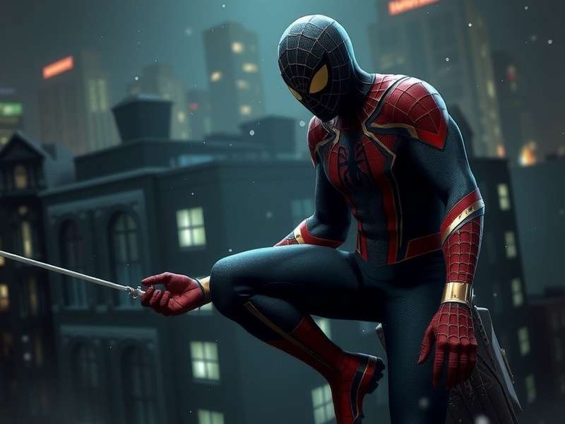 Spider-Man swinging through New York in Web of Shadows