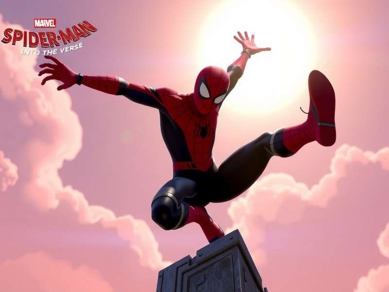 Miles Morales taking the leap of faith from Spider-Man Into the Spider-Verse