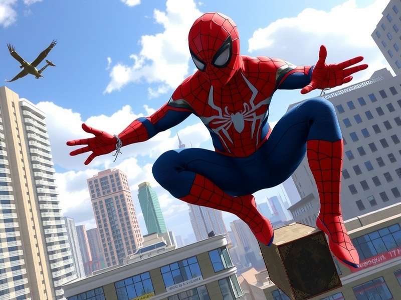 Comparison screenshot showing Spider-Man gameplay from 2008 vs 2023