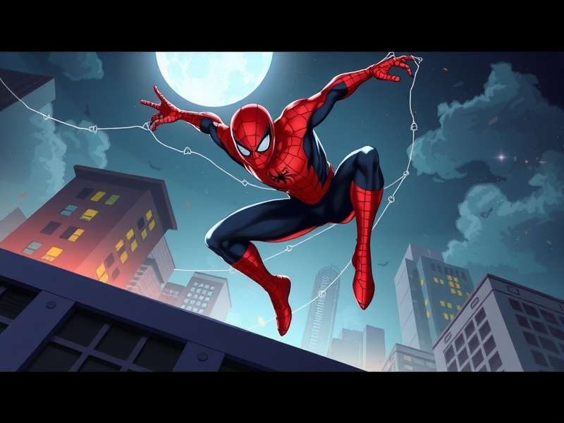 Spider Man Comic Cover Art Showing Peter Parker in Action