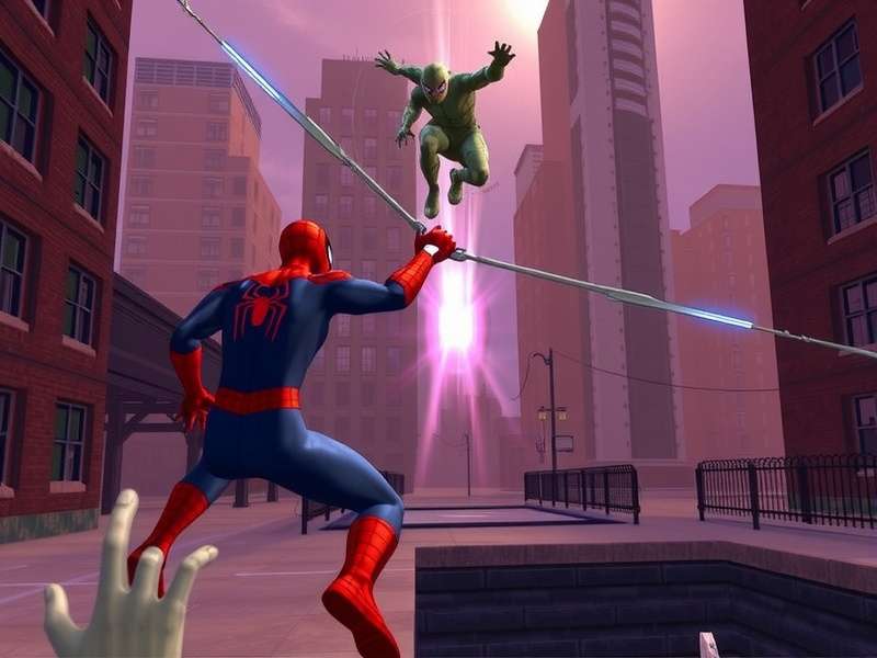 Spider-Man and Miles Morales swinging together in New York City in Spider-Man 2 PS5