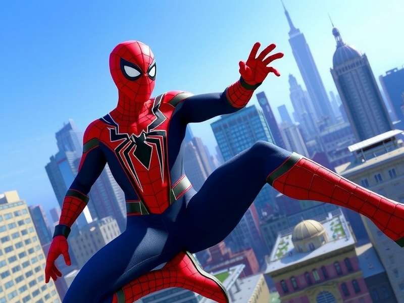 Spider-Man Miles Morales PC gameplay screenshot showing Miles swinging through snowy New York
