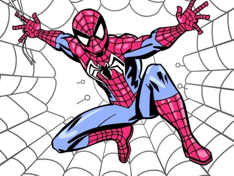 Collage of various Spider-Man coloring pages featuring classic, Miles Morales, and Spider-Gwen