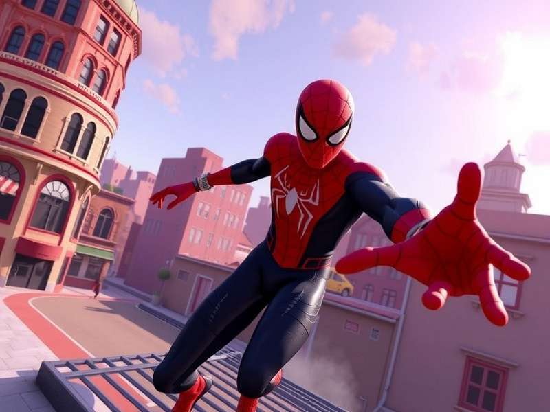 Concept art for Spider-Man: Beyond the Spider-Verse showing Miles Morales and Gwen Stacy facing a multiversal anomaly