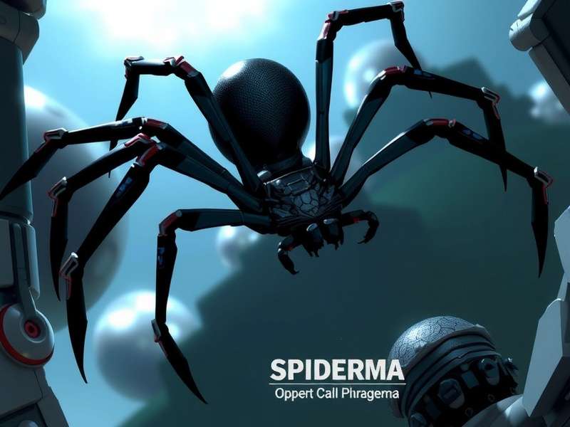 Spider-Man in action, swinging between skyscrapers