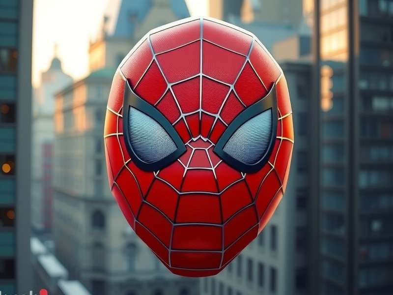 A stunning collection of Spider Man Masks from different eras displayed on a dark background