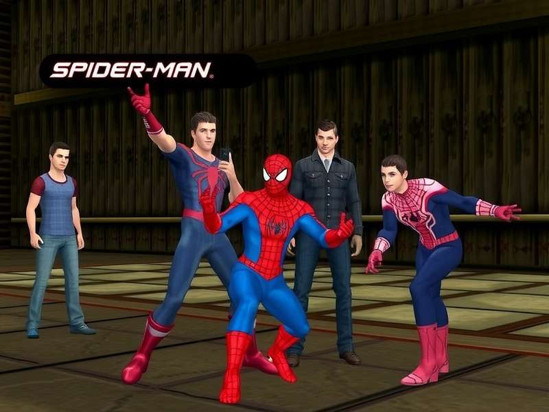 Spider Man 2004 Cast ensemble featuring Tobey Maguire, Kirsten Dunst, Alfred Molina and James Franco