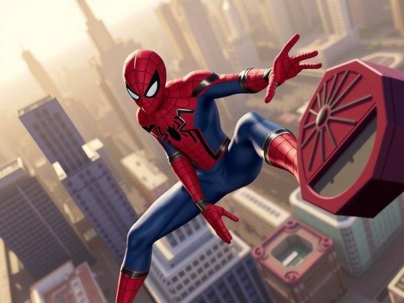 Spider Man Brand New Day exclusive set photo featuring Spider-Man suit and Mumbai skyline