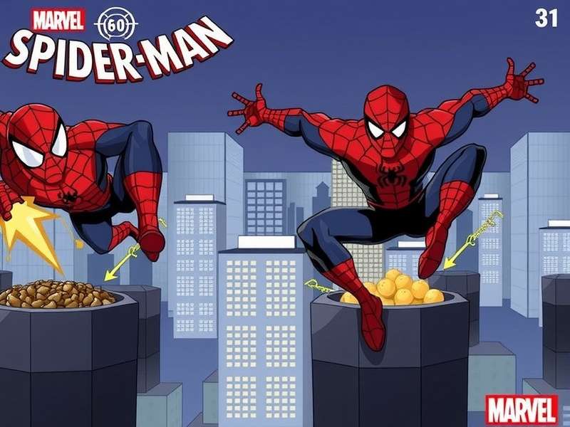 Evolution of Spider Man comics from 1962 to present day across four distinct eras