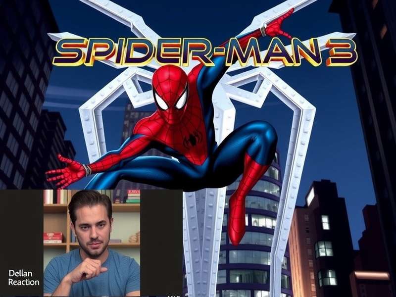 Spider Man 3 Reaction gameplay screenshot showing web-swinging action in a vibrant cityscape